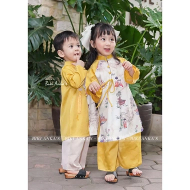 Áo Dài Tết Đôi Bé Trai và Bé Gái Cách Tân Truyền Thống Giá 197.600 VND Giảm Đặc Biệt 3