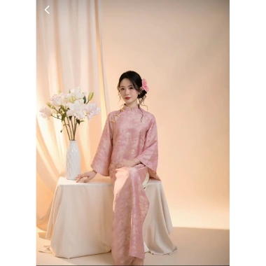 Áo Dài Tết Du Xuân Lụa Gấm Cao Cấp - Wonmen Dress Lich Thiệp Nữ Giá 278.000đ
