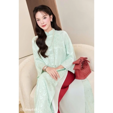 Áo dài tết Tố Nhiên cách tân họa tiết Cúc Họa Mi, suông rộng, gấm cao cấp, 2 tà - Giá 360.000 9 Áo dài tết Tố Nhiên cách tân họa tiết Cúc Họa Mi, suông rộng, gấm cao cấp, 2 tà - Giá 360.000 9