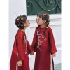 Áo dài Tết & Trung Thu vải tafta gấm thêu cao cấp đỏ trắng, giảm còn 280.000₫ 2