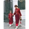 Áo dài Tết & Trung Thu vải tafta gấm thêu cao cấp đỏ trắng, giảm còn 280.000₫ 4