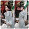 Áo Dài Tết Voan Thêu 4 Tà Hoa Sen Xanh Thanh Cao Sắc Xuân Mẫu Mới VT99 298.770đ