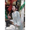 Áo Dài Tết Voan Thêu 4 Tà Hoa Sen Xanh Thanh Cao Sắc Xuân Mẫu Mới VT99 298.770đ 2