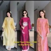 Áo dài Tết Xuân Mai cách tân suông cổ tròn đính ngọc, tơ óng sang trọng TH96 – Giá ưu đãi 296k