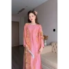 Áo dài Tết Xuân Mai cách tân suông cổ tròn đính ngọc, tơ óng sang trọng TH96 – Giá ưu đãi 296k 10