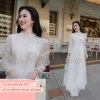 Áo Dài Trắng Cách Tân Voan Tơ Cao Cấp 4 Tà Kết Hoa Nhẹ Nhàng - Giá 140.000₫
