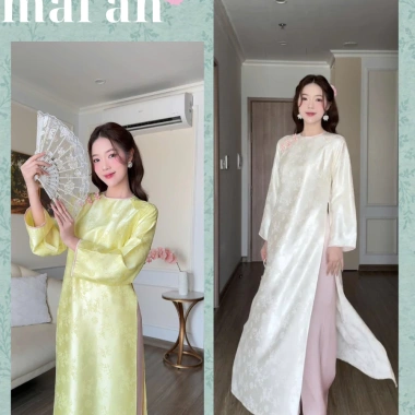 Áo dài Trúc Anh cách tân dáng suông đính cúc tàu trẻ trung - Tết 2.026 - Giá 285.000đ (Giảm tới 350.550đ)