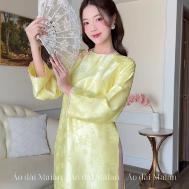 Áo dài Trúc Anh cách tân dáng suông đính cúc tàu trẻ trung - Tết 2.026 - Giá 285.000đ (Giảm tới 350.550đ)