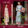 Áo Dài Trúc Lam Vân An Tết 2.026 - Dáng Suông Tay Lỡ Hai Tà, Gấm Dệt Nổi, Charm Hoa