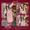 Áo Dài Trúc Lam Vân An Tết 2.026 - Dáng Suông Tay Lỡ Hai Tà, Gấm Dệt Nổi, Charm Hoa 2