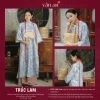 Áo Dài Trúc Lam Vân An Tết 2.026 - Dáng Suông Tay Lỡ Hai Tà, Gấm Dệt Nổi, Charm Hoa 3