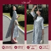 Áo Dài Trúc Lam Vân An Tết 2.026 - Dáng Suông Tay Lỡ Hai Tà, Gấm Dệt Nổi, Charm Hoa 5