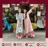 Áo Dài Trúc Lam Vân An Tết 2.026 - Dáng Suông Tay Lỡ Hai Tà, Gấm Dệt Nổi, Charm Hoa 7