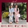 Áo Dài Trúc Lam Vân An Tết 2.026 - Dáng Suông Tay Lỡ Hai Tà, Gấm Dệt Nổi, Charm Hoa 8