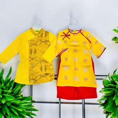 Áo Dài Truyền Thống Cặp Bé Trai & Bé Gái - Thời Trang Trẻ Em Giá 250.000 VNĐ