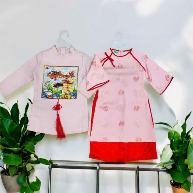 Áo Dài Truyền Thống Cặp Bé Trai & Bé Gái - Thời Trang Trẻ Em Giá 250.000 VNĐ