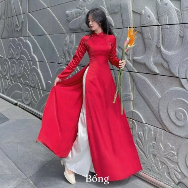 Áo dài truyền thống đỏ lụa ngọc trai - Giá ưu đãi 399.000đ, chất liệu cao cấp, thiết kế thanh lịch, sang trọng, độc đáo, đặc biệt, đẹp mắt, phù hợp tiệc cưới