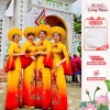 Áo Dài Truyền Thống Hoa Dây Vàng Tay Xẻ Cao Cấp – Siêu Xinh, Đủ Size S‑M‑L‑XL‑2XL‑3XL‑4XL‑5XL, Giá 85.000₫