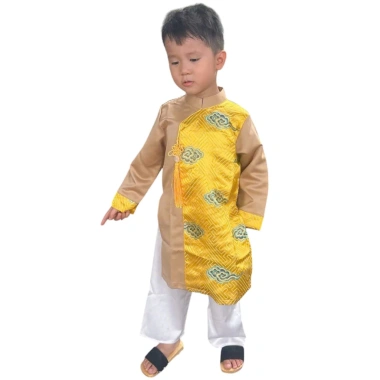 Áo Dài Truyền Thống Lụa Cặp Bé Trai Bé Gái - Giá 200k (Giá gốc 260k) - Thời Trang Trẻ Em 2