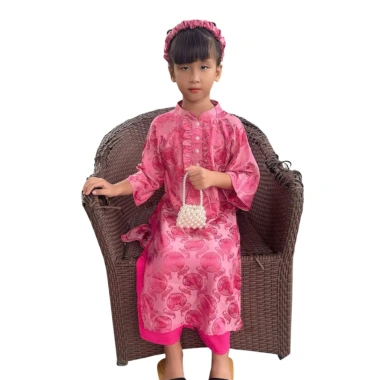 Áo Dài Truyền Thống Lụa Cặp Bé Trai Bé Gái - Giá 200k (Giá gốc 260k) - Thời Trang Trẻ Em 3