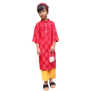 Áo Dài Truyền Thống Lụa Cặp Bé Trai Bé Gái - Giá 200k (Giá gốc 260k) - Thời Trang Trẻ Em 5