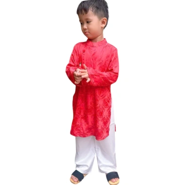 Áo Dài Truyền Thống Lụa Cặp Bé Trai Bé Gái - Giá 200k (Giá gốc 260k) - Thời Trang Trẻ Em 7