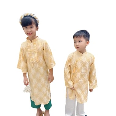 Áo Dài Truyền Thống Lụa Cặp Bé Trai Bé Gái - Giá 200k (Giá gốc 260k) - Thời Trang Trẻ Em 10
