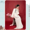 Áo Dài Truyền Thống Ôm Tiểu Vũ Vải Gấm Cao Cấp Cổ Cao Tay Dài - Nàng Mây Sang Trọng 119k 8