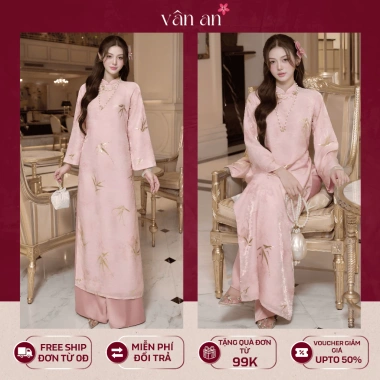 Áo Dài Vân An Tết 2.026 Dáng Dài Tay Dài 4 Tà Lụa Tơ Ánh Cao Cấp Giá 458.800