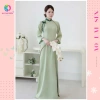 Áo dài Vân Chi dáng ôm lụa ngọc trai, nơ cách điệu trẻ trung - Áo Dài Sen 200k 3