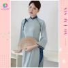 Áo dài Vân Chi dáng ôm lụa ngọc trai, nơ cách điệu trẻ trung - Áo Dài Sen 200k 4