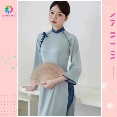 Áo dài Vân Chi dáng ôm lụa ngọc trai, nơ cách điệu trẻ trung - Áo Dài Sen 200k 4 Áo dài Vân Chi dáng ôm lụa ngọc trai, nơ cách điệu trẻ trung - Áo Dài Sen 200k 4