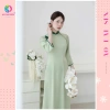 Áo dài Vân Chi dáng ôm lụa ngọc trai, nơ cách điệu trẻ trung - Áo Dài Sen 200k 8