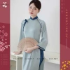 Áo Dài Vân Chi Truyền Thống Lụa Ngọc Trai Mềm Mát Tay Lỡ Thêu Nơ Cherry - 520k 4