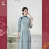 Áo Dài Vân Chi Truyền Thống Lụa Ngọc Trai Mềm Mát Tay Lỡ Thêu Nơ Cherry - 520k 5