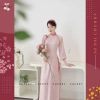 Áo Dài Vân Chi Truyền Thống Lụa Ngọc Trai Mềm Mát Tay Lỡ Thêu Nơ Cherry - 520k 6