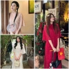 Áo dài Vũ Anh Kim 3 tà đôi kem, suông lụa, tay lỡ cổ tàu, chuẩn Tết