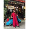 Áo dài Vũ Anh Kim 3 tà đôi kem, suông lụa, tay lỡ cổ tàu, chuẩn Tết 7