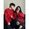 Áo đôi len nam nữ màu đỏ Noel Tết mùa đông dày đẹp- Cặp đôi Couple Love C159 10