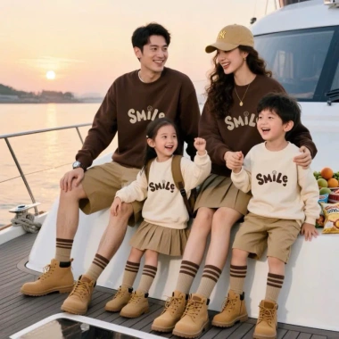 Áo gia đình 3-5 người mẫu Simle mặt cười đơn giản, chất đẹp, nhân Uni – chỉ 150.000₫