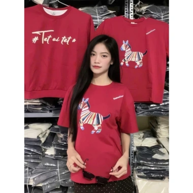 Áo Gia Đình BÍNH NGỌ 2.026 Cotton Đỏ Ngựa May Mắn (8-85kg) Giá 59.900