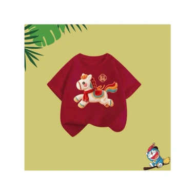 Áo Gia Đình BÍNH NGỌ 2.026 Cotton Đỏ Ngựa May Mắn (8-85kg) Giá 59.900
