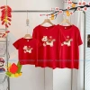Áo Gia Đình Famistyle áo thun Tết đỏ in Ngựa cotton 100% mát mẻ, in bền, giá 129.000