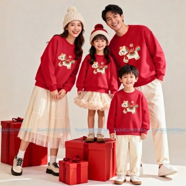 Áo Gia Đình Famistyle Nỉ Sweater Tết 2.026 Hình Ngựa, 2 Da Mềm Mịn, Thoáng Khí 189.000 VND