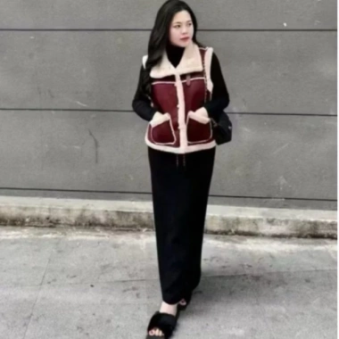 Áo Gile Da Lộn Lót Lông Nhung Form Rộng QC Cao Cấp Women Top - Giá 359.999₫