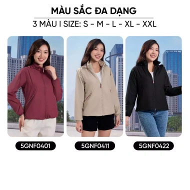 Áo Gió Nữ 2 Lớp Cao Cấp Chống Thấm Nước Cản Gió Trẻ Trung 5GNF04 - Giảm giá 555k