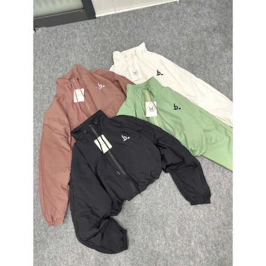 Áo Gió Nữ Cổ Cao Croptop 2 Túi Vải Dù 2 Lớp Quảng Châu Cao Cấp TP65 Giá 159k