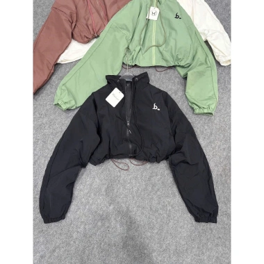 Áo Gió Nữ Cổ Cao Croptop 2 Túi Vải Dù 2 Lớp Quảng Châu Cao Cấp TP65 Giá 159k
