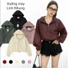 Áo Gió Nữ Croptop Nhăn Dáng Có Mũ - Chất Gió Cao Cấp, Giá Chỉ 69k Đón Tết