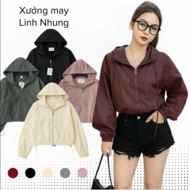 Áo Gió Nữ Croptop Nhăn Dáng Có Mũ - Chất Gió Cao Cấp, Giá Chỉ 69k Đón Tết Áo Gió Nữ Croptop Nhăn Dáng Có Mũ - Chất Gió Cao Cấp, Giá Chỉ 69k Đón Tết